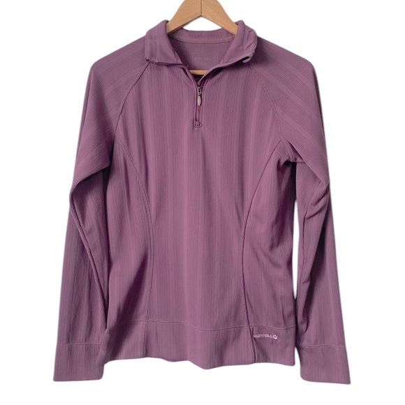 Merrell Tops - Merrell opti wick 1/4 zip Purple Ribbed Fitted long sleeve shirt size medium